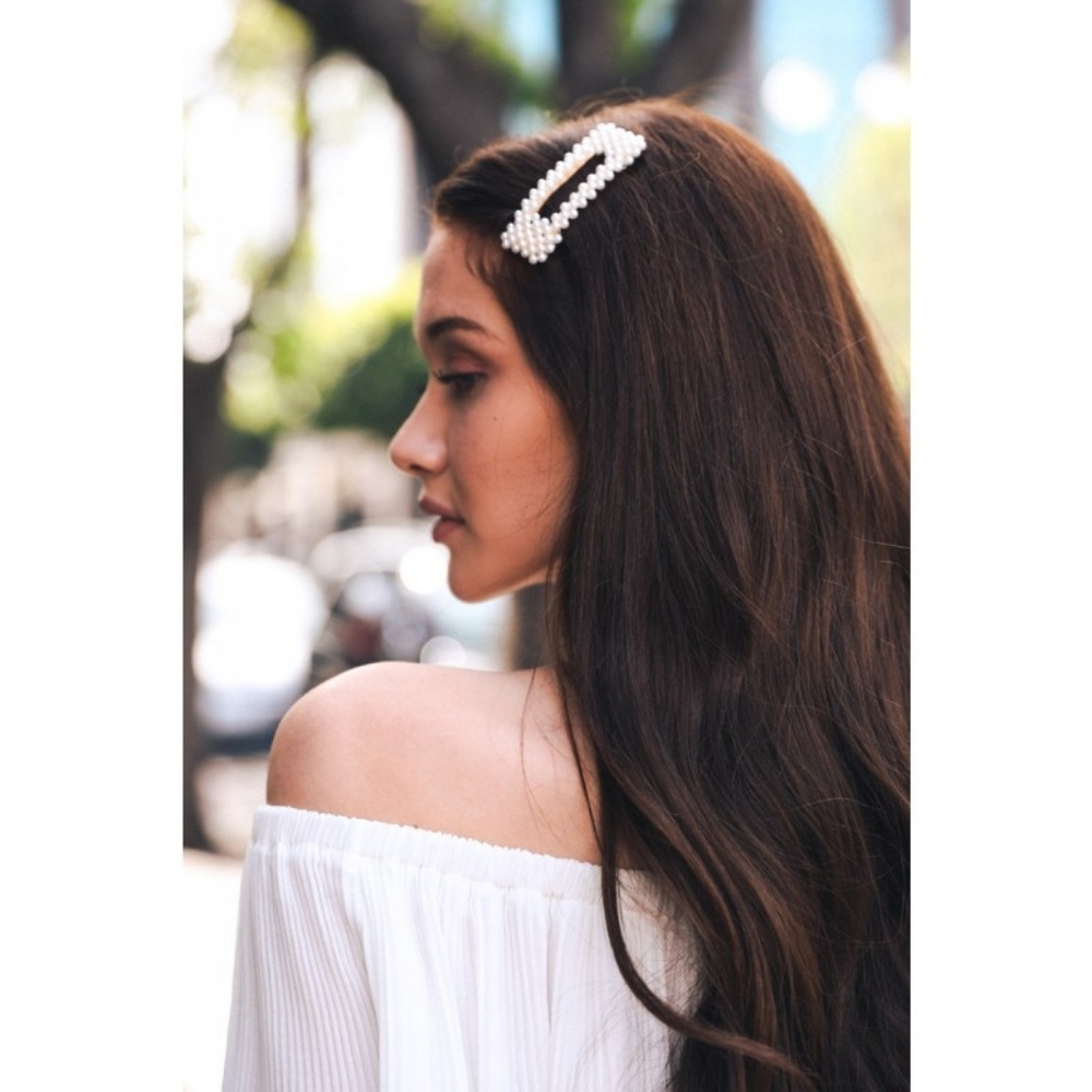 1 Pearl hair clip snap oversize trendy - Picture 4 of 6